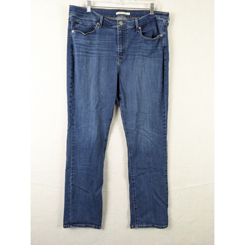 Levis Womens Jeans Size 16 Classic Straight Blue Denim Cotton Blend